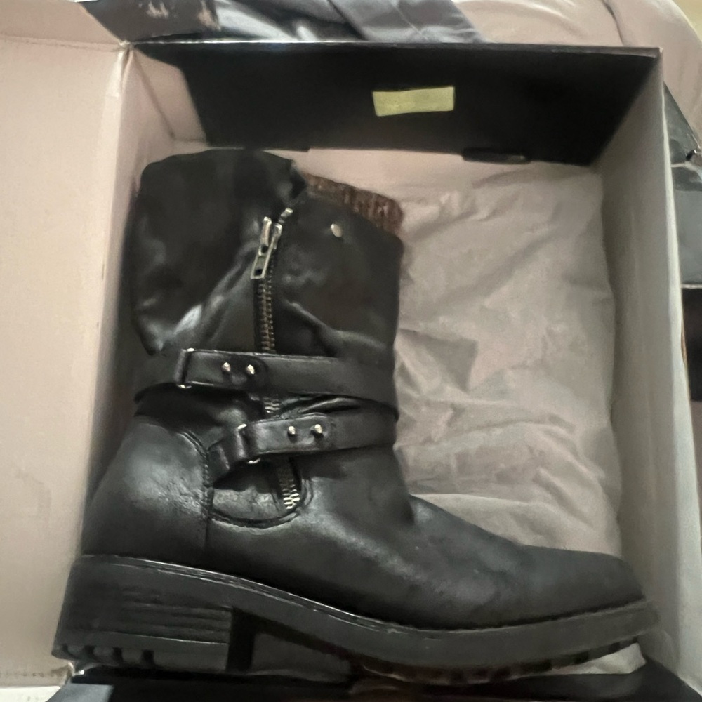 Torrid Black Moto Boots with Buckle Detail